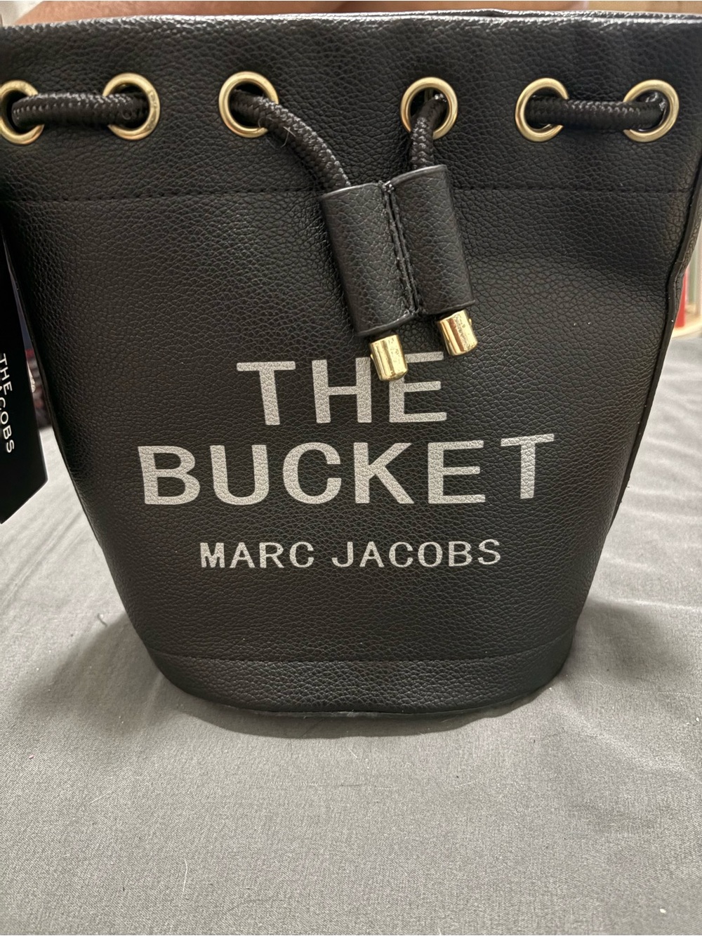 Leather Drawstring Bucket Bag